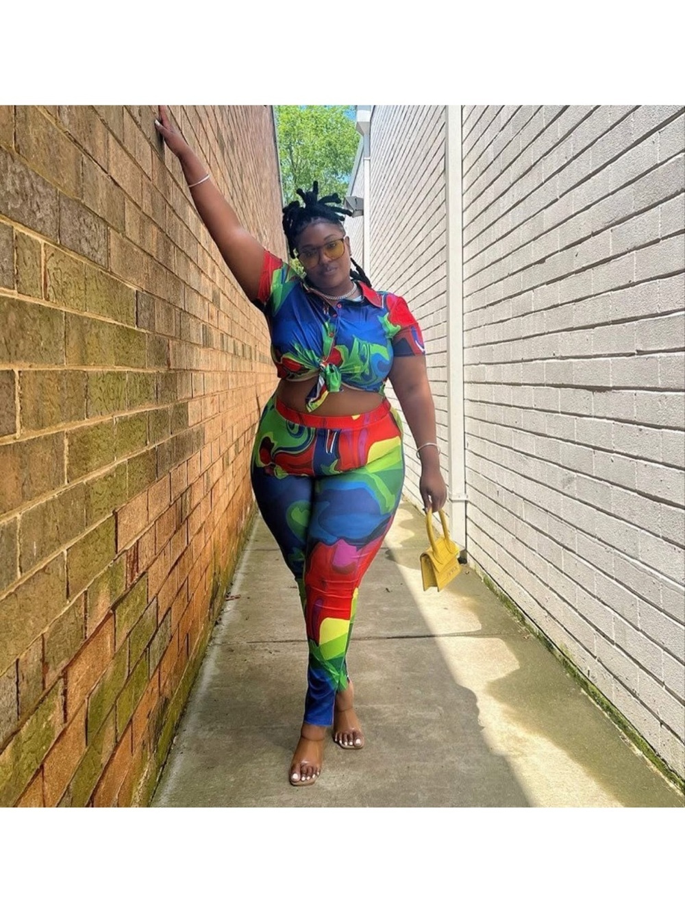 Plus Size Multicolor Abstract Print set - Picture 2 of 2